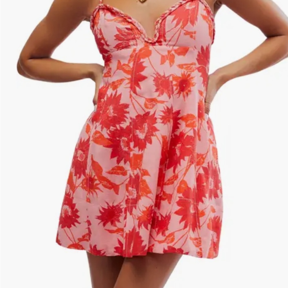 Free People Pink and Red Dress